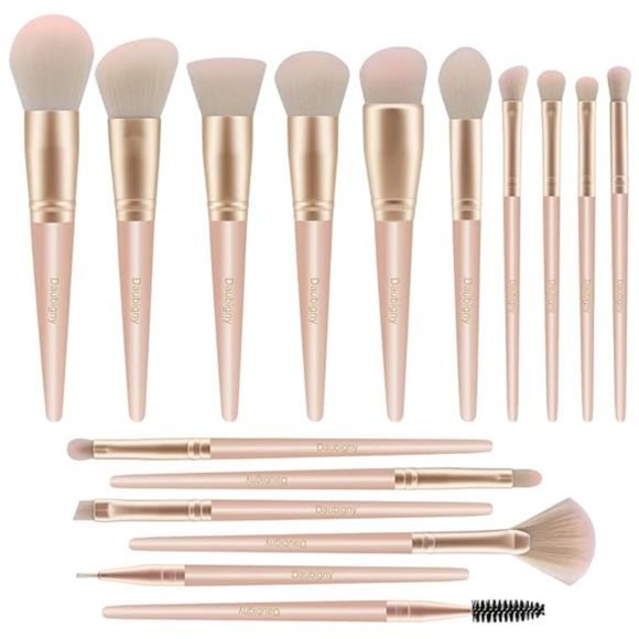Makeup Brushes,16Pcs Silver Premium Synthetic Makeup Brush Set with Professional - Picture 7 of 7
